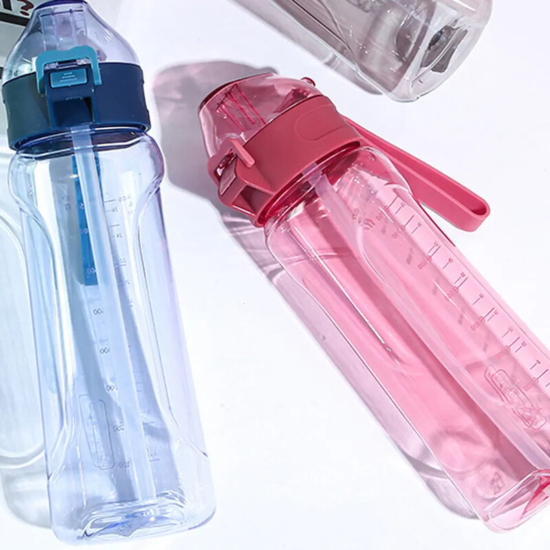 Plastični kuhalo za vodu Prijenosna putna boca za vodu Prijenosna putna teretana Prozirna nepropusna velika boca za piće