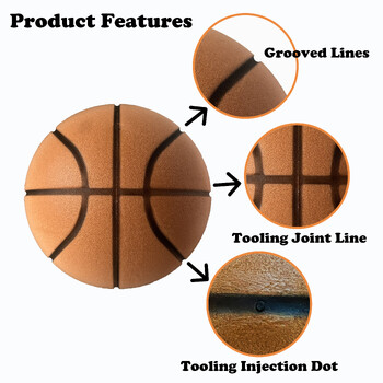 Набраздена безшумна баскетболна топка 29,5\'\'/27,5\'\' пенопласт Баскетболна тренировка на закрито Безшумна топка, дриблираща тихо отскачаща баскетболна топка Без шум