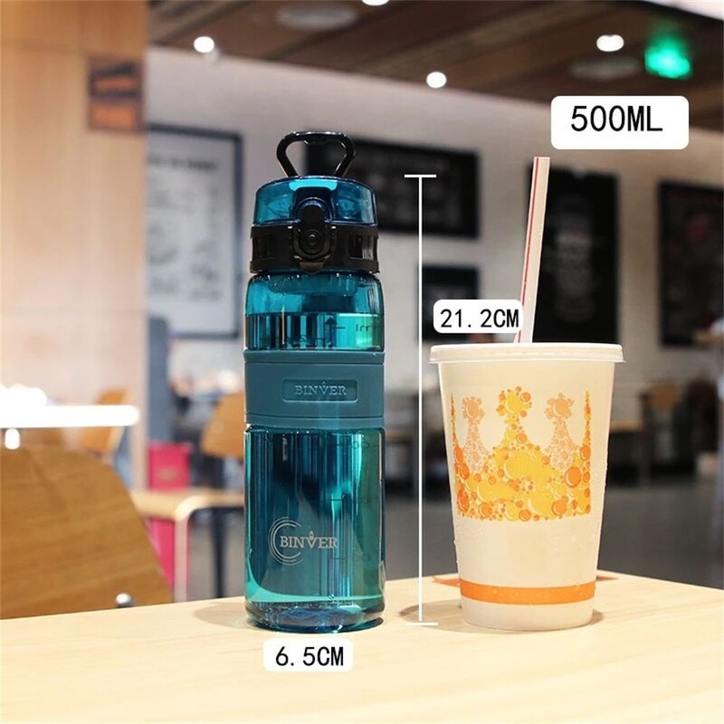 Sticlă de apă de 500 ml cu filtru de ceai, etanșă, portabilă, reutilizabilă, din plastic, pentru studenți, sporturi în aer liber, ulcioare de fitness, cană