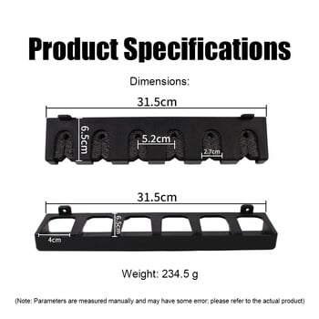 2PCS държачи за риболовни въдици за гаражна врата Монтиран на стена държач за риболовни въдици Хоризонтални/вертикални 6-стойки за съхранение на въдици