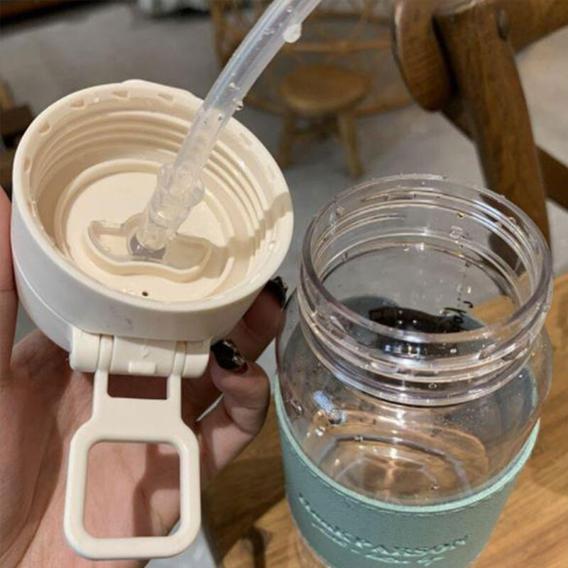 Boca za vodu od 500 ml sa slamčicom koja se može otvoriti, Sippy prijenosna simpatična plastična boca za piće Nepropusno posuđe za piće