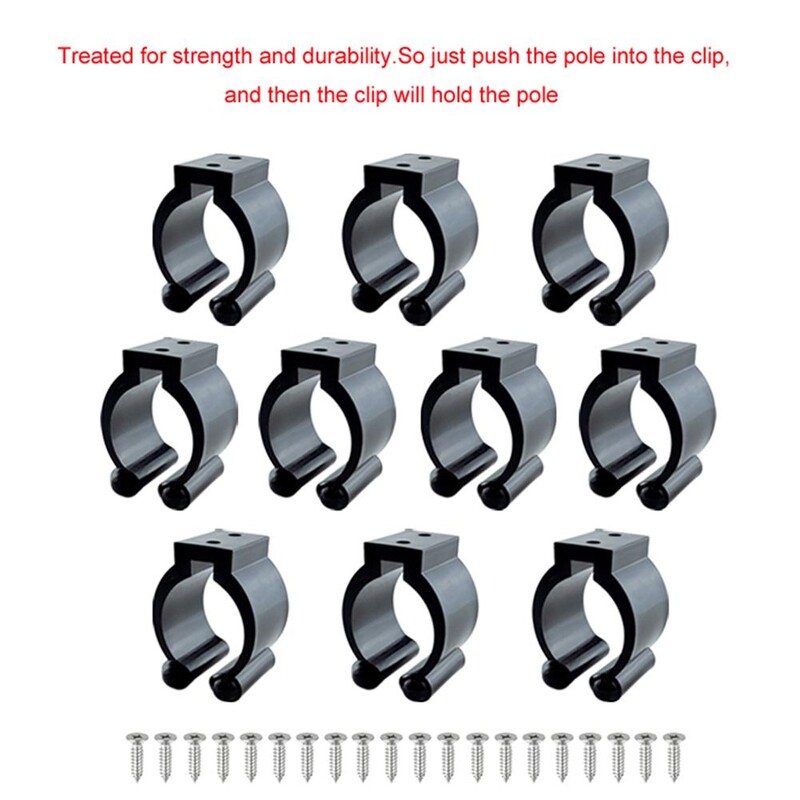 10db hordozható horgászbot kapcsok rendező 17mm/24mm klipek falra szerelhető horgászbot állvány pozicionáló bilincsek tartó tartozékok