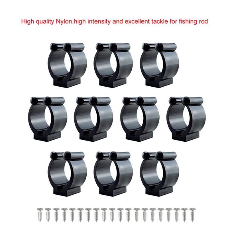 10db hordozható horgászbot kapcsok rendező 17mm/24mm klipek falra szerelhető horgászbot állvány pozicionáló bilincsek tartó tartozékok