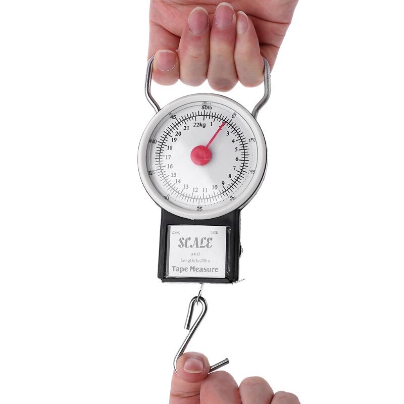50 LB nešiojamos mechaninės svarstyklės, pakabinamos / žuvies / bagažo / virtuvės svarstyklės, pakabinamos ant kablio, universalios svarstyklės