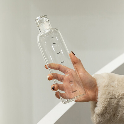 Cea mai nouă cană de apă sticla de apă sport cu scară de timp cuplu recipient de apă portabil din plastic anti-picatură sticla de apă în aer liber