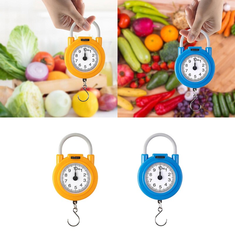 Mini rodyklės su kabliu spyruokline pakabinamos svarstyklės, žvejybos svarstyklės 10 kg talpos maisto svarstyklės Praktinės skaitmeninės svarstyklės bagažo svarstyklės