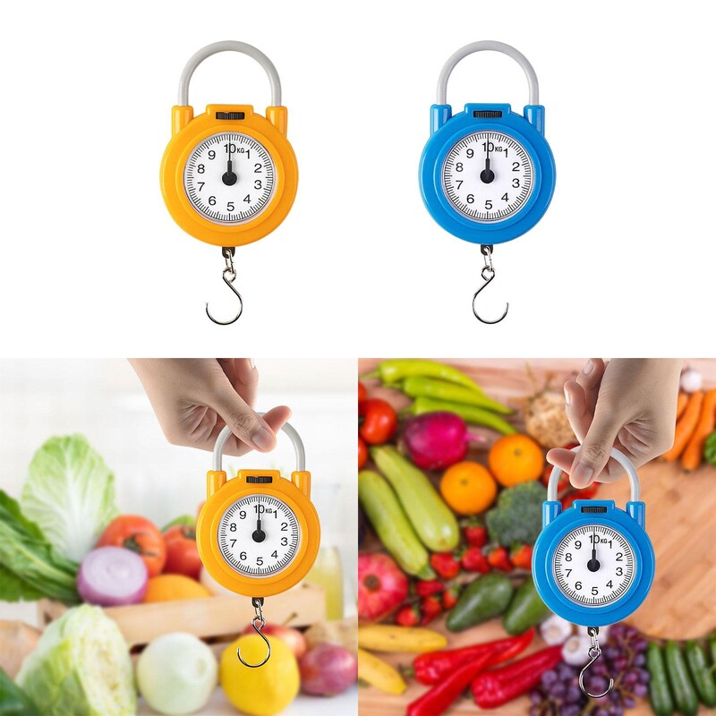 Mini rodyklės su kabliu spyruokline pakabinamos svarstyklės, žvejybos svarstyklės 10 kg talpos maisto svarstyklės Praktinės skaitmeninės svarstyklės bagažo svarstyklės