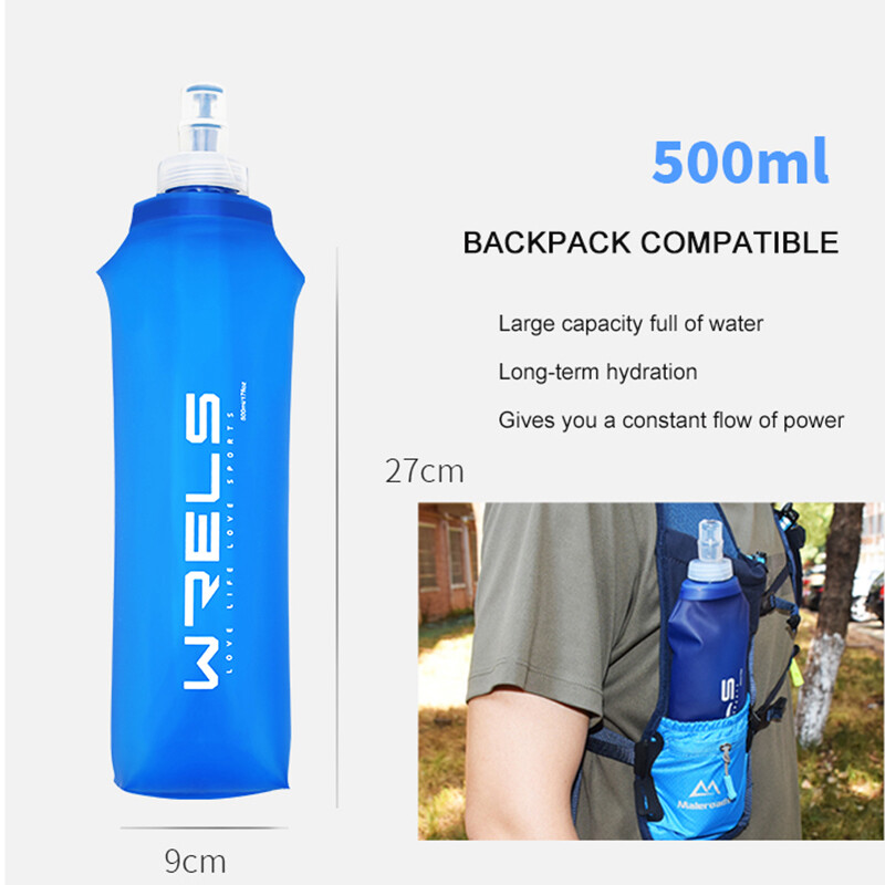 500 ml sklopivi sportski TPU materijal, silikonski usnik, mekani za nošenje