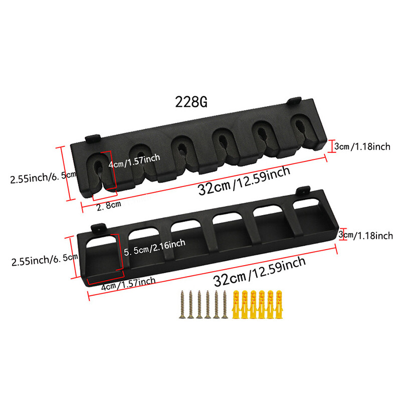 Booms Pescuit Orizontal cu 6 lansete Suport pentru undiță de pescuit Unelte de depozitare stâlp Montare pe perete Modular pentru Garaj Accesorii de pescuit