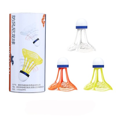 3 TK tuulekindel sulgpalli sulgpalli tuulekindlustreeningu tarvikud välispordi mitmevärvilise nailonist sulgpalli pall