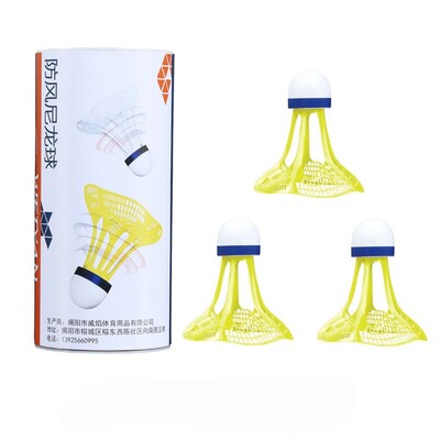 3 TK tuulekindel sulgpalli sulgpalli tuulekindlustreeningu tarvikud välispordi mitmevärvilise nailonist sulgpalli pall