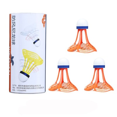 3 TK tuulekindel sulgpalli sulgpalli tuulekindlustreeningu tarvikud välispordi mitmevärvilise nailonist sulgpalli pall