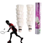 12 db Professzionális tollaslabda fehér libatoll tollaslabda istálló edző tollaslabda kültéri beltéri sport kiegészítők