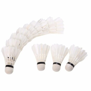 12Pc Професионална топка за бадминтон White Goose Feather Shuttlecock Стабилна тренировъчна топка за бадминтон Спортни аксесоари на открито на закрито