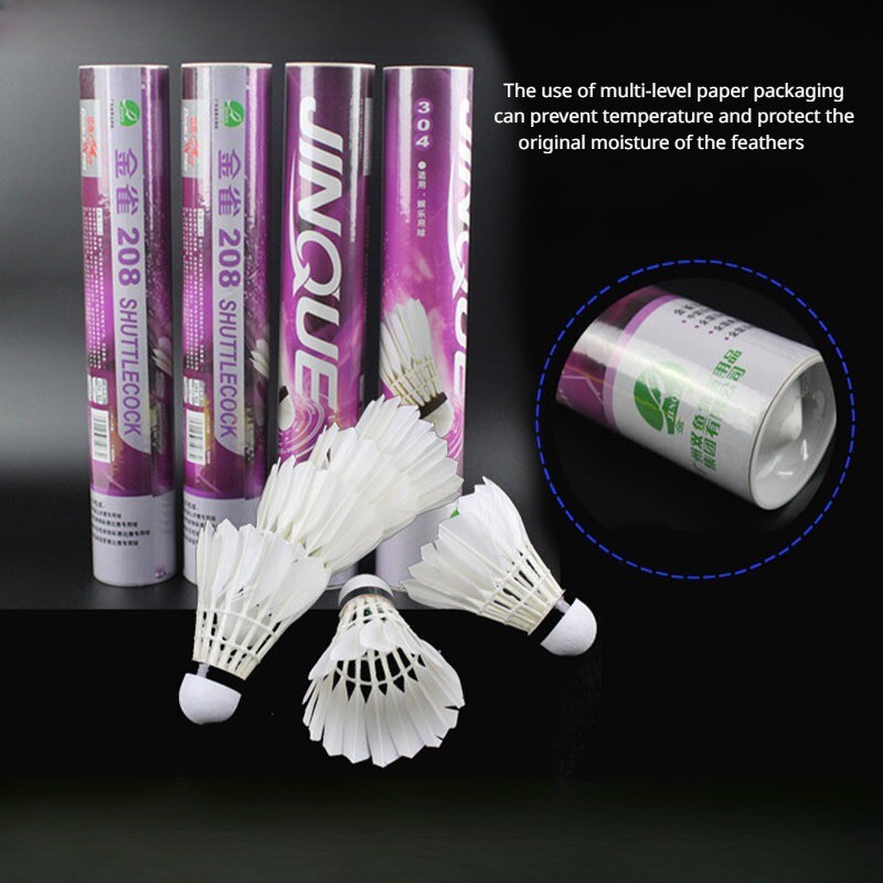 12 db Professzionális tollaslabda fehér libatoll tollaslabda istálló edző tollaslabda kültéri beltéri sport kiegészítők