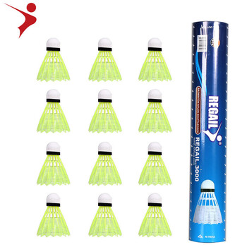 12Pcs Imitation Nylon Feather Badminton Plastic Birdies Σετ μπάλες Shuttlecock για εσωτερικούς εξωτερικούς χώρους αθλητικές δραστηριότητες/προπόνηση