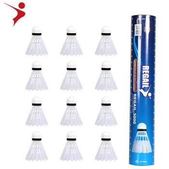 12Pcs Imitation Nylon Feather Badminton Plastic Birdies Σετ μπάλες Shuttlecock για εσωτερικούς εξωτερικούς χώρους αθλητικές δραστηριότητες/προπόνηση