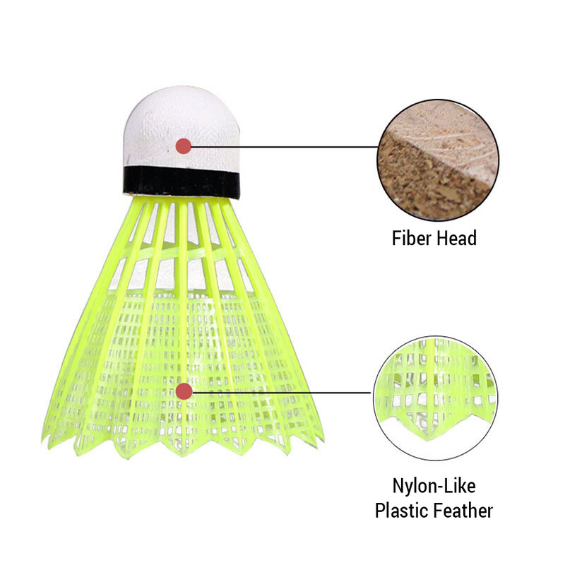 12Pcs Imitation Nylon Feather Badminton Plastic Birdies Σετ μπάλες Shuttlecock για εσωτερικούς εξωτερικούς χώρους αθλητικές δραστηριότητες/προπόνηση