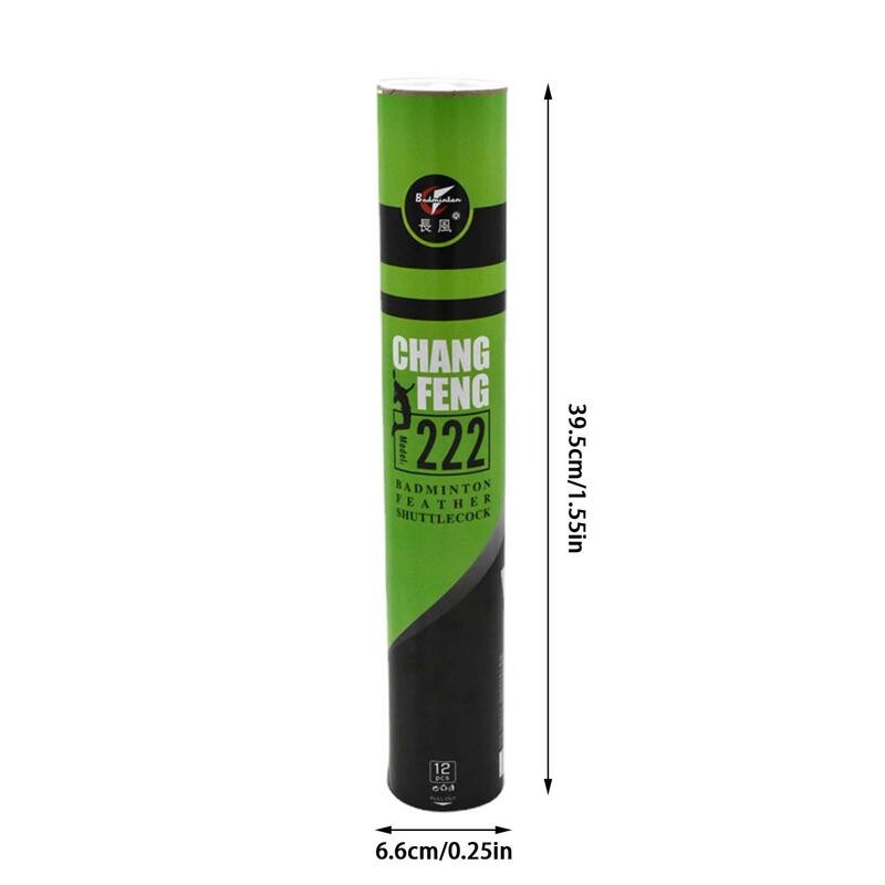 Volani de badminton din pene de rață, 12 buc., cu cap de spumă, reutilizabil, durabil, badminton stabil pentru începători