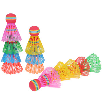 12 ΤΕΜ. Badminton EVA Rainbow Ball Head Nylon Badminton Feathers for Game Sport