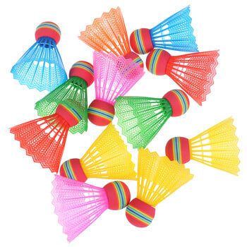 12 ΤΕΜ. Badminton EVA Rainbow Ball Head Nylon Badminton Feathers for Game Sport