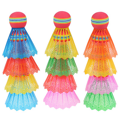 12 ΤΕΜ. Badminton EVA Rainbow Ball Head Nylon Badminton Feathers for Game Sport