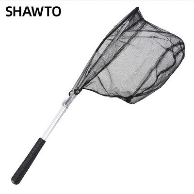Shawto zvejas piezemēšanās tīkls, alumīnija sakausējums, izturīgs teleskops, pagarināms līdz 130 cm/50 cm, saliekams tīkls, drošs zivju ķeršanai.