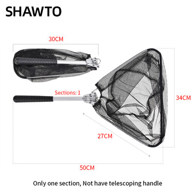 Shawto mreža za pecanje od aluminijske legure, izdržljiva, teleskopska, produžuje se do 130 cm/50 cm, sklopiva mreža, sigurno hvatanje ribe, puštanje