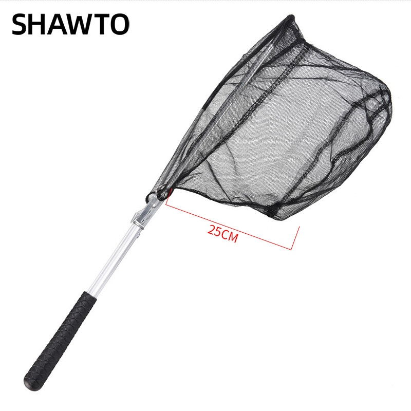 Shawto mreža za pecanje od aluminijske legure, izdržljiva, teleskopska, produžuje se do 130 cm/50 cm, sklopiva mreža, sigurno hvatanje ribe, puštanje