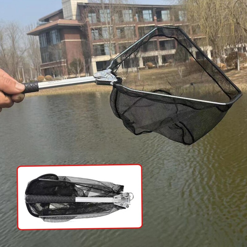 Sklopiva trokutasta ribarska mreža 50 cm, prijenosna, izdržljiva teleskopska podvozna mreža od aluminijske legure Mreža za hvatanje šarana, ribolovni pribor