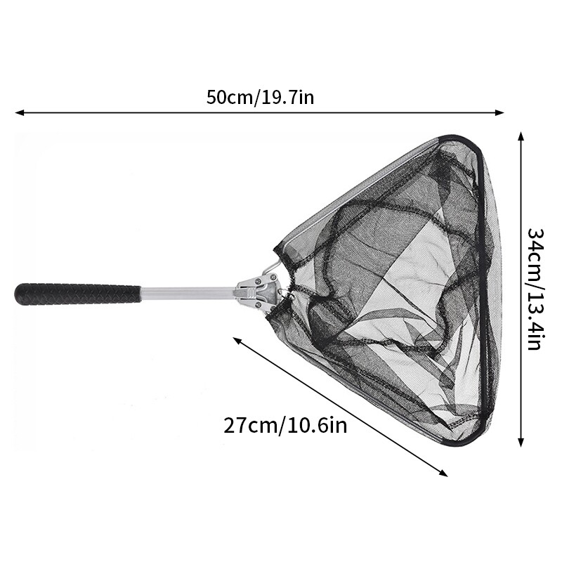 Sklopiva trokutasta ribarska mreža 50 cm, prijenosna, izdržljiva teleskopska podvozna mreža od aluminijske legure Mreža za hvatanje šarana, ribolovni pribor