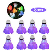 8PCS LED badminton loptice s osvjetljenjem Ptičice Svjetleće loptice za badminton za sportove na otvorenom Dark Night Badminton Shuttleco