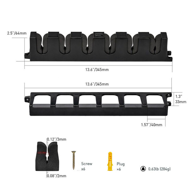 1 set Stalak za pohranu štapa za pecanje sa 6 rupa Zidni držač Nosač za pohranu za debele štapove za pecanje Ručne štapove Mreže