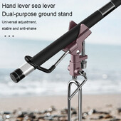 Podesivi štap za pecanje od nehrđajućeg čelika, stalak, držač štapa, utikač, utikač, uzemljenje, prijenosni za ribolovne alate, stalak za potporu