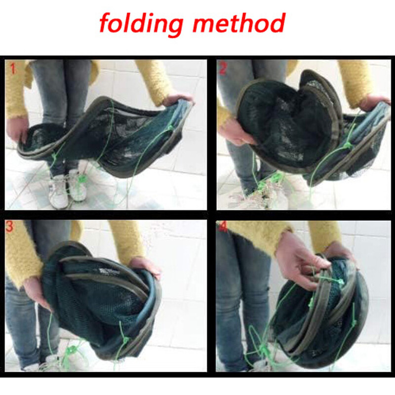 Plasa de pescuit pliata portabila, retea de pesti de crab drop cu funie, capcana din plasa cusca de turnare manuala pentru minnows, homar, raci, creveti