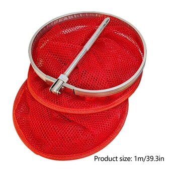 Πτυσσόμενο στρογγυλό μεταλλικό πλαίσιο Nylon Mesh Crab Crawdad Shrimp Minnow Bait Trap Cast Fish Net Εργαλείο αξεσουάρ προσγείωσης ψαρέματος