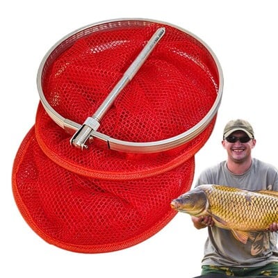 Πτυσσόμενο στρογγυλό μεταλλικό πλαίσιο Nylon Mesh Crab Crawdad Shrimp Minnow Bait Trap Cast Fish Net Εργαλείο αξεσουάρ προσγείωσης ψαρέματος