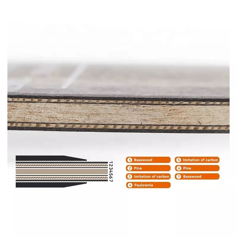 Stolni tenis Palica za reket od karbonske oštrice Profesionalna oštrica za ping pong Drvena oštrica od 5 slojeva + 2 slojna karbonska brzonapadna napadačka lopatica