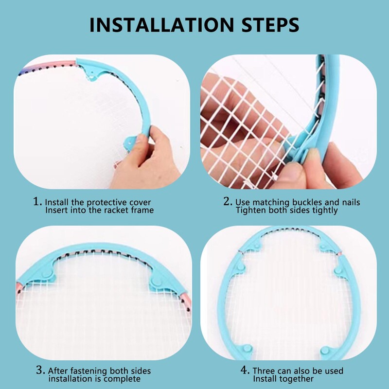 Naljepnice okvira glave reketa za badminton Lagani silikonski materijal otporan na habanje prikladan za smanjenje utjecaja igre