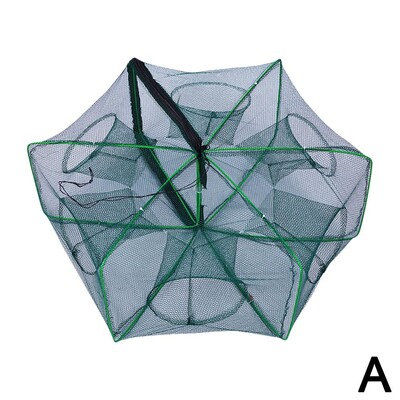 Риболовна мрежа Сгъната шестоъгълна осмоъгълна 6/8 дупки Автоматичен капан за риба, скариди, Ловец на раци, Мрежа за риба, примамки, Капан за лята мрежа