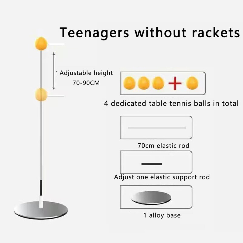 Set de echipament pentru tenis de masă cu arbore moale cu antrenament în vrac - Set de palete cu mingi ușor de instalat Joacă oriunde