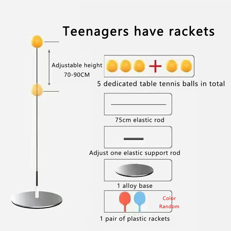 Set de echipament pentru tenis de masă cu arbore moale cu antrenament în vrac - Set de palete cu mingi ușor de instalat Joacă oriunde