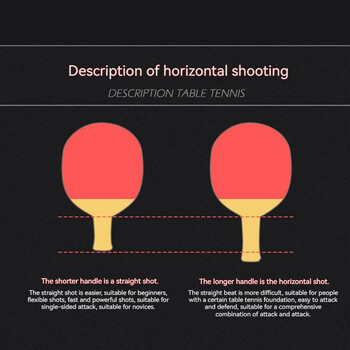 Επαγγελματική ρακέτα επιτραπέζιας αντισφαίρισης 1/2 PC 4 αστέρων με μακριά και κοντή λαβή κουπί πινγκ πονγκ υψηλής αναπήδησης με τσάντα