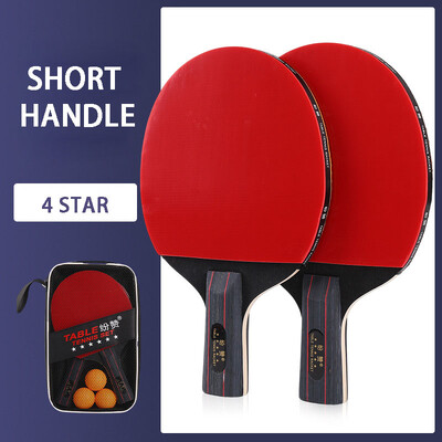1/2PC profesionalni set reketa za stolni tenis s 4 zvjezdice, duga i kratka ručka, reket za stolni tenis s visokom odskočnom ručkom i torbom