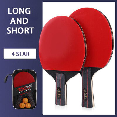 1/2PC profesionalni set reketa za stolni tenis s 4 zvjezdice, duga i kratka ručka, reket za stolni tenis s visokom odskočnom ručkom i torbom