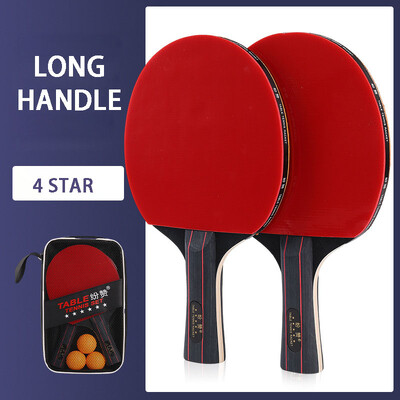 1/2PC profesionalni set reketa za stolni tenis s 4 zvjezdice, duga i kratka ručka, reket za stolni tenis s visokom odskočnom ručkom i torbom