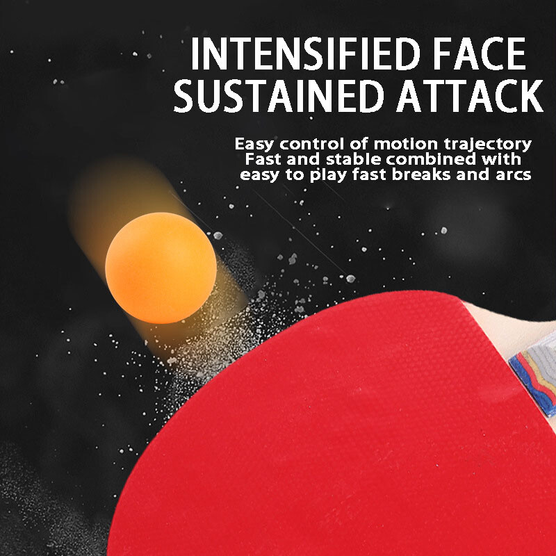 1/2PC profesionalni set reketa za stolni tenis s 4 zvjezdice, duga i kratka ručka, reket za stolni tenis s visokom odskočnom ručkom i torbom