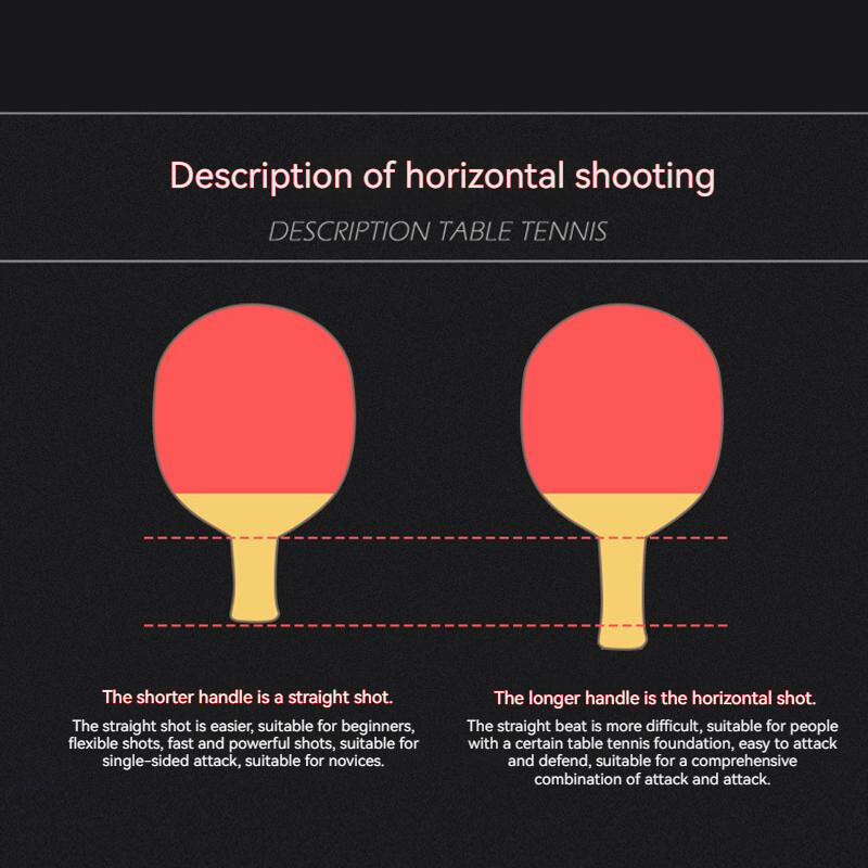 1/2PC profesionalni set reketa za stolni tenis s 4 zvjezdice, duga i kratka ručka, reket za stolni tenis s visokom odskočnom ručkom i torbom