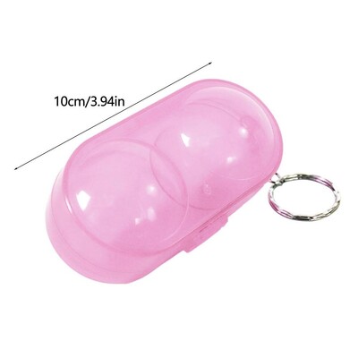 Κουτί αποθήκευσης 2 μπάλες πινγκ πονγκ Πλαστική θήκη αποθήκευσης μπάλας πινγκ-πονγκ με μπρελόκ για αξεσουάρ αθλητικής προπόνησης