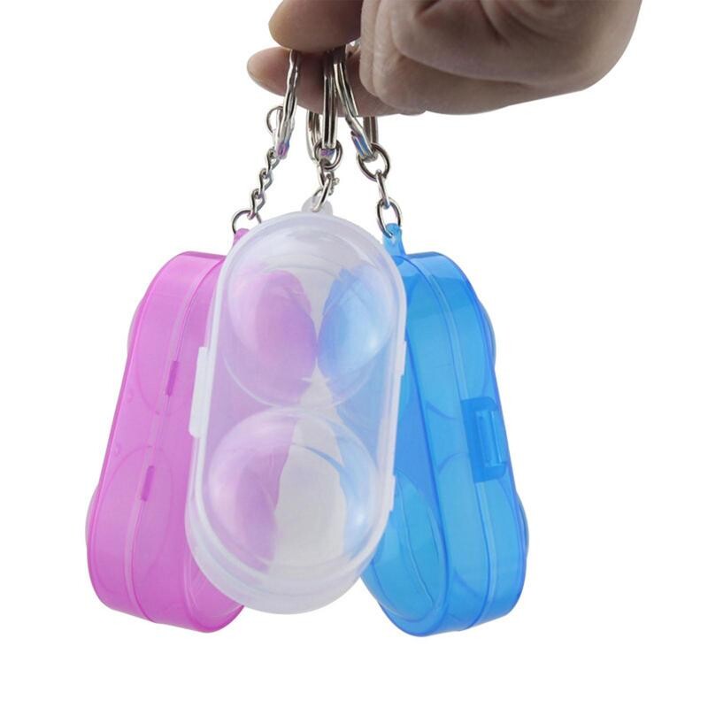 Κουτί αποθήκευσης 2 μπάλες πινγκ πονγκ Πλαστική θήκη αποθήκευσης μπάλας πινγκ-πονγκ με μπρελόκ για αξεσουάρ αθλητικής προπόνησης